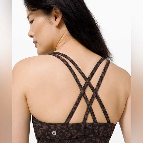 🐆 NWT Lululemon Energy Bra Leopard Print Black 12 🐆 - Picture 5 of 11